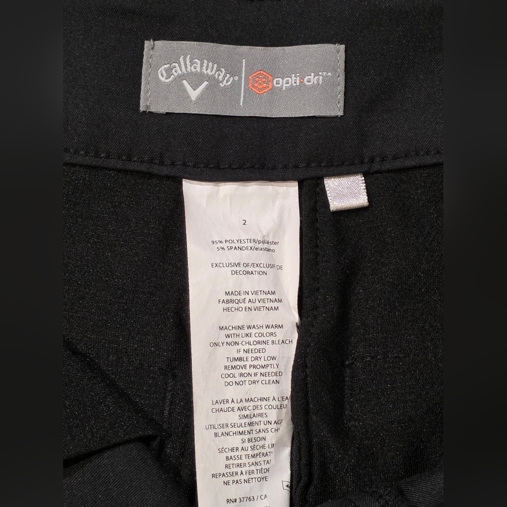 Callaway Opti-dri Womens Black Golf Shorts Size 2 - Picture 3 of 5